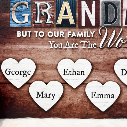 You Are The World Custom Names Canvas For Mom