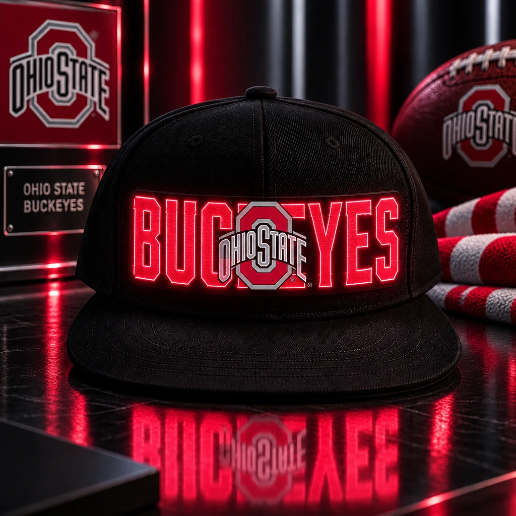 Ohio State Buckeyes LED Light-Up College Football Fan Snapback Cap