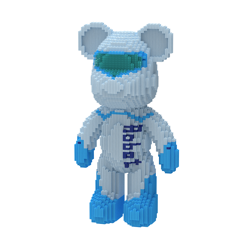 Robet Blue Toy Bear Building Blocks Kit