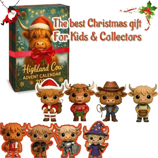 Handmade Highland Cow holiday display