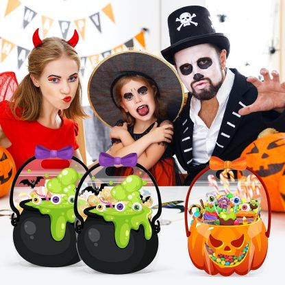 Halloween Plastic Cauldron – Trick-or-Treat Candy Bucket