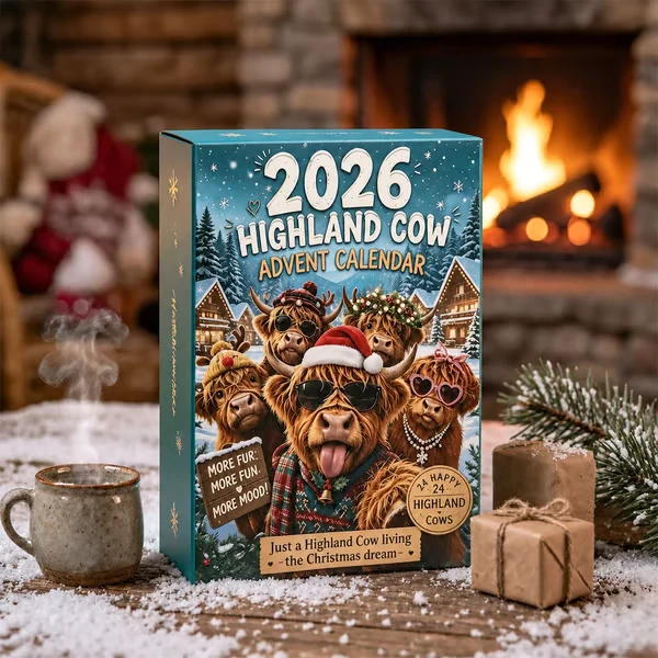 2026 Highland Cow holiday calendar
