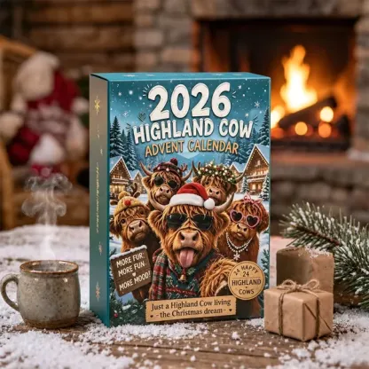 2026 Highland Cow holiday calendar