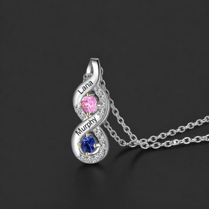 Custom Mothers Necklace Rings with Birthstones