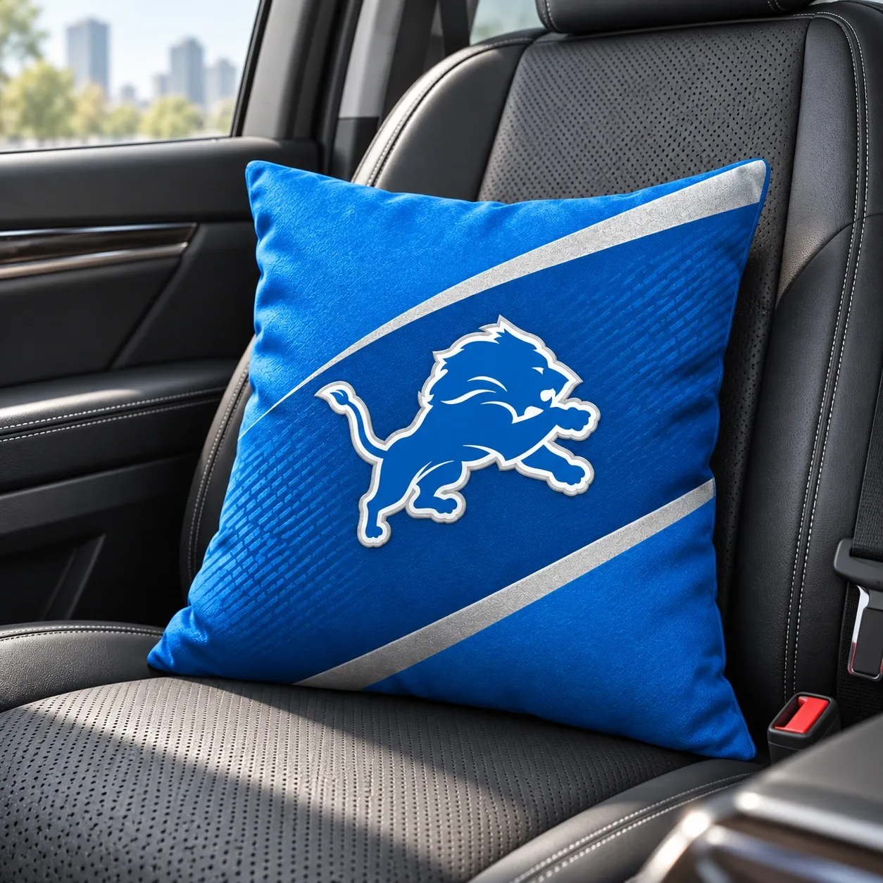 Detroit Lions Football Throw Pillow - car seat styling
