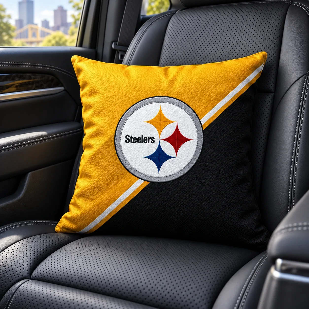 Pittsburgh Steelers Football Throw Pillow - car seat styling