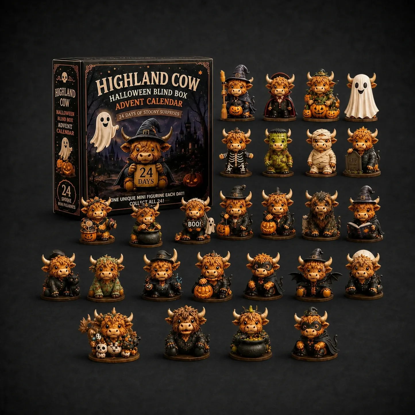 2026 Highland Cow Halloween Advent Calendar - 24-Day Countdown