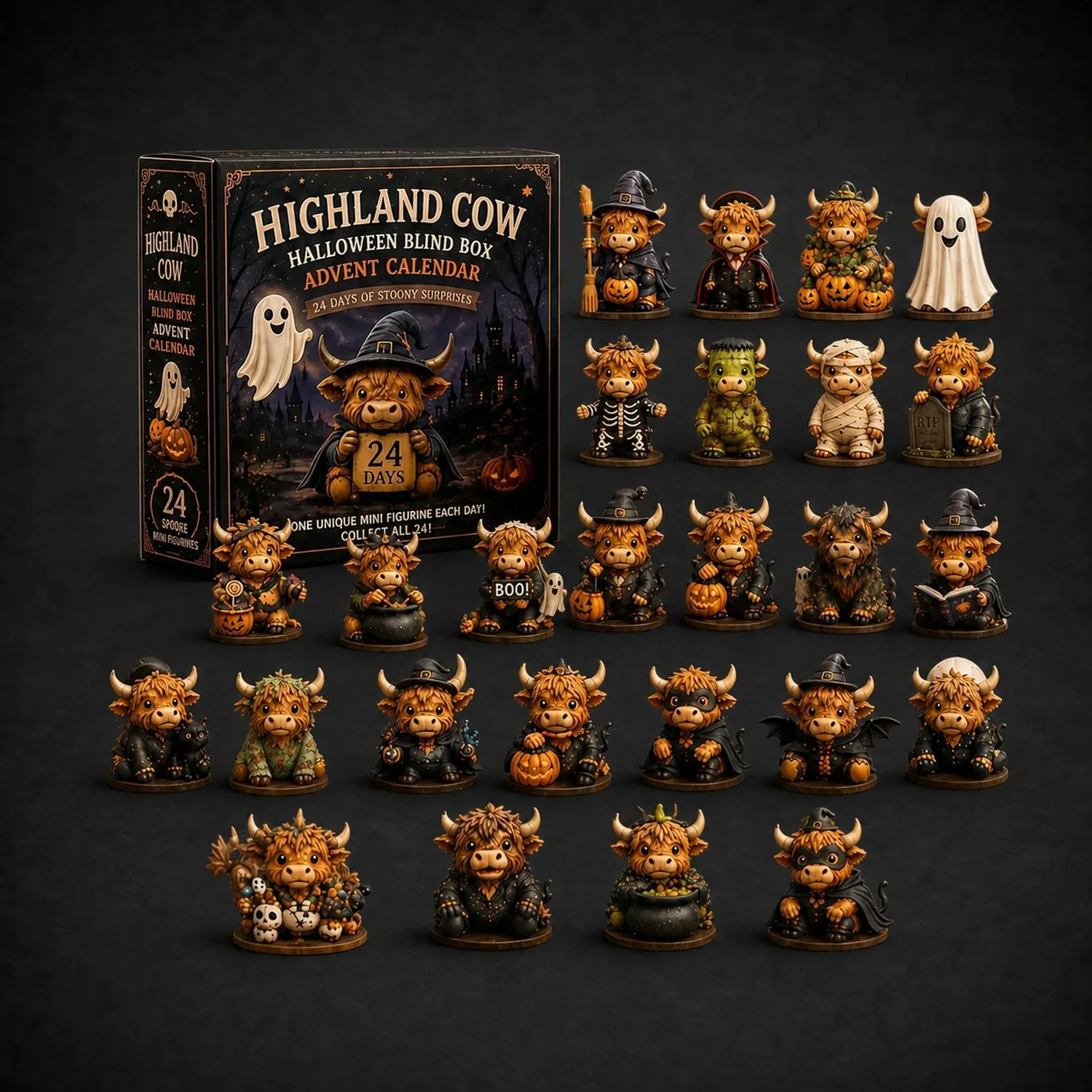 2026 Highland Cow Halloween Advent Calendar - 24-Day Countdown