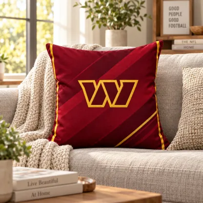Washington Commanders Football Throw Pillow - living room sofa styling