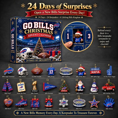Buffalo Bills Christmas Advent Calendar dark gray studio background
