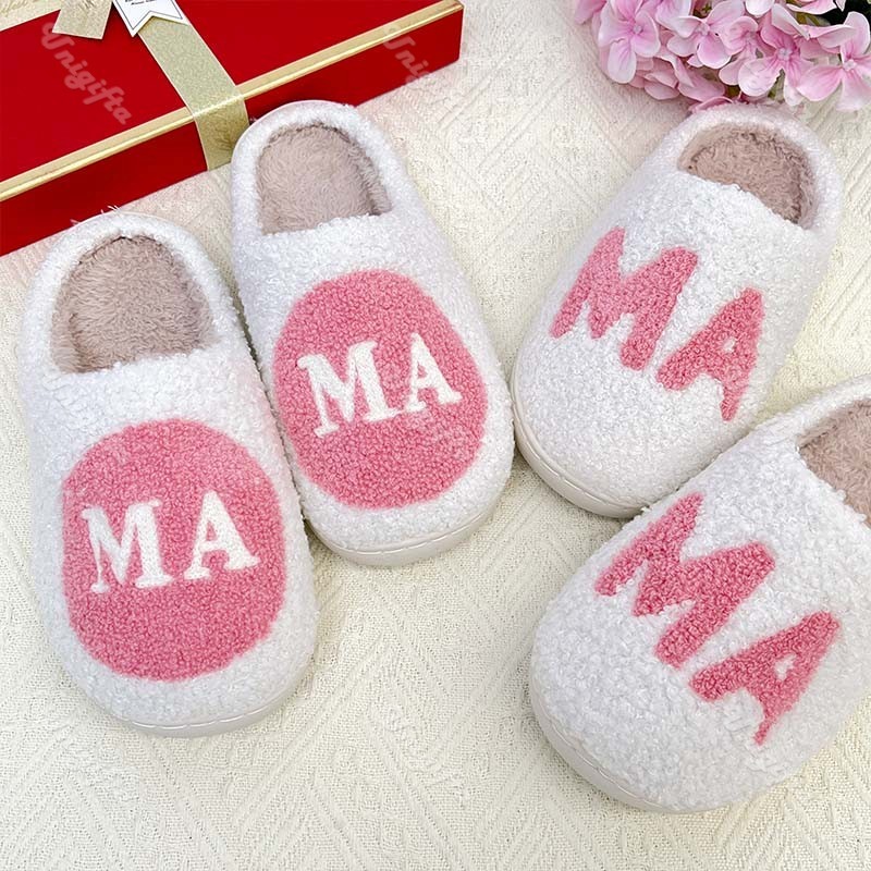 Warm And Cozy MAMA Plush Cotton Slippers