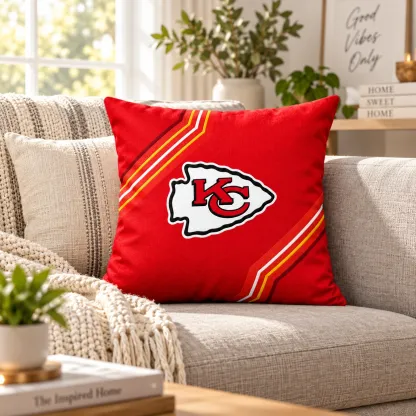 Kansas City Chiefs Football Throw Pillow - living room sofa styling