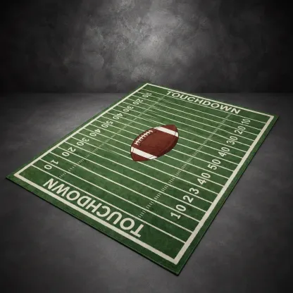 Football Team Field Rug Game Day Room Decor