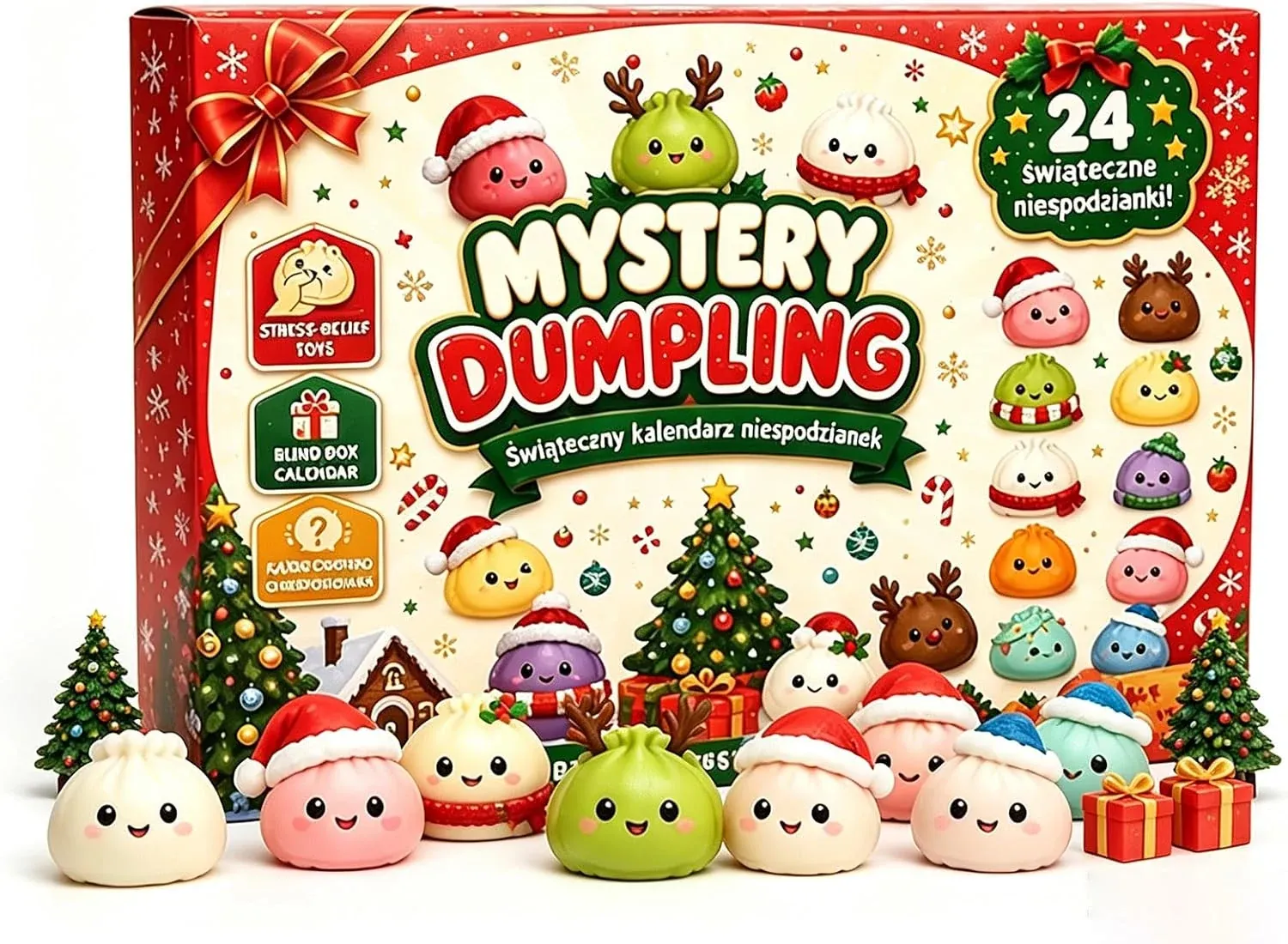 2026 Christmas Dumpling Squishy Advent Calendar - 24-Day Countdown
