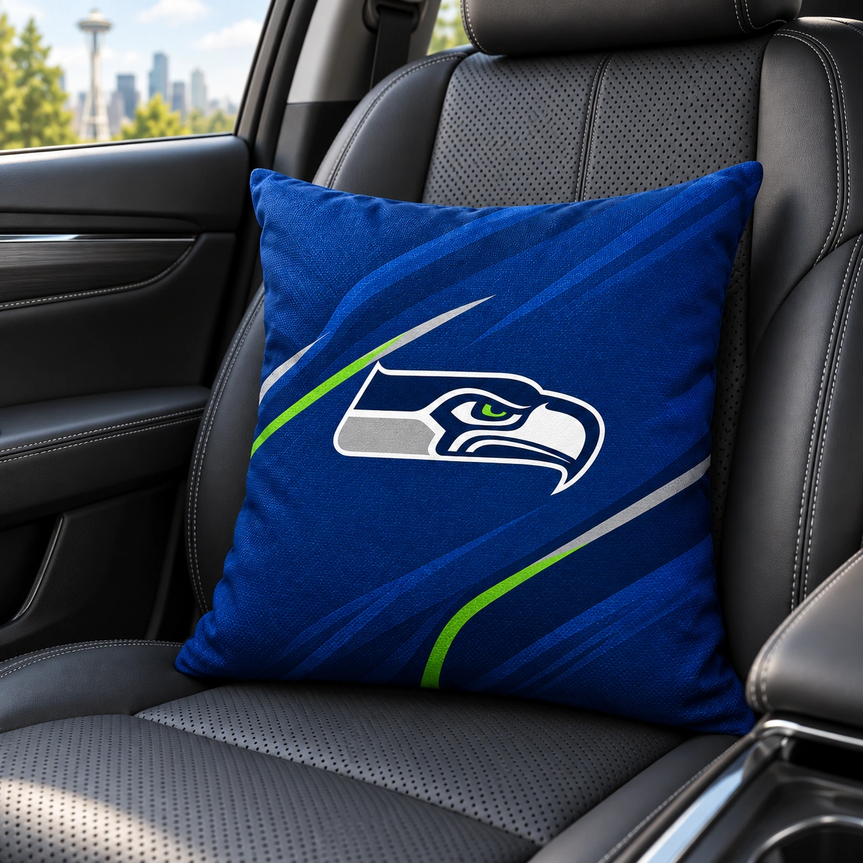 Seattle Seahawks Football Throw Pillow - car seat styling