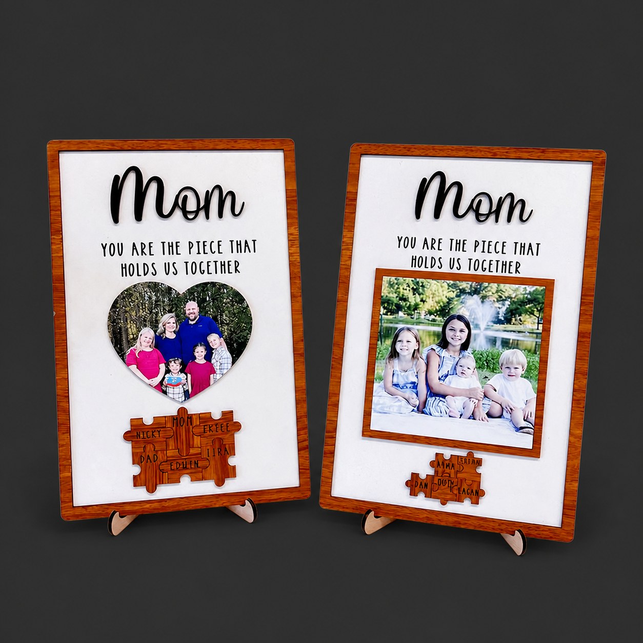 Custom Picture And Name Sign Puzzles Pieces Gift for Mom