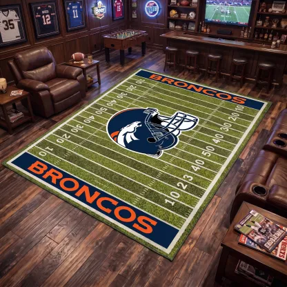 Football Team Field Rug Game Day Room Decor