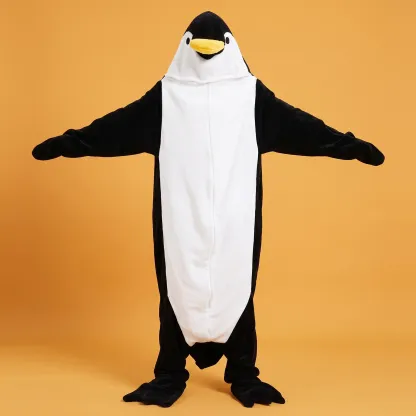 Penguin onesie full-length front view