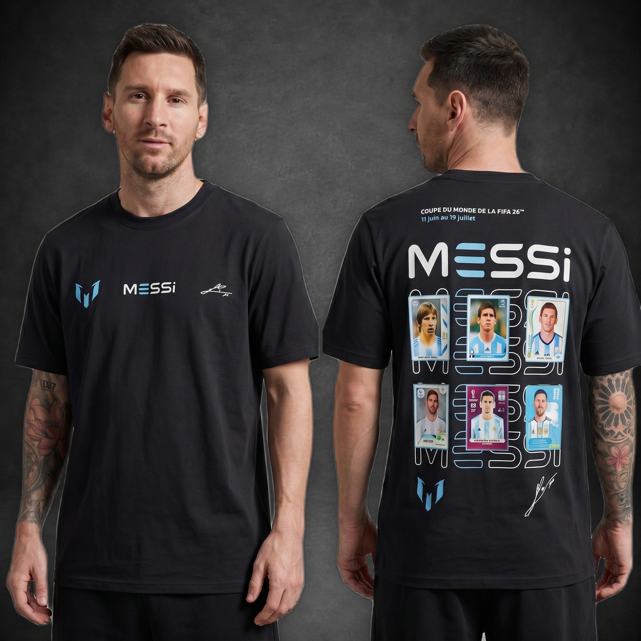 Messi 2026 World Cup "GOAT Career" Trading Card Graphic Tee