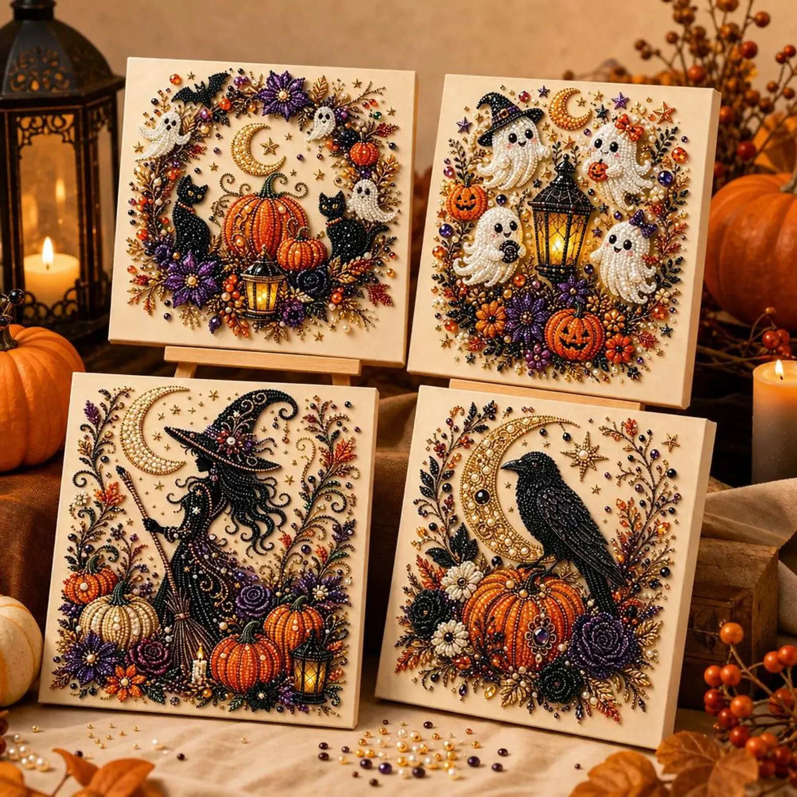 Halloween pearl art DIY kit series display