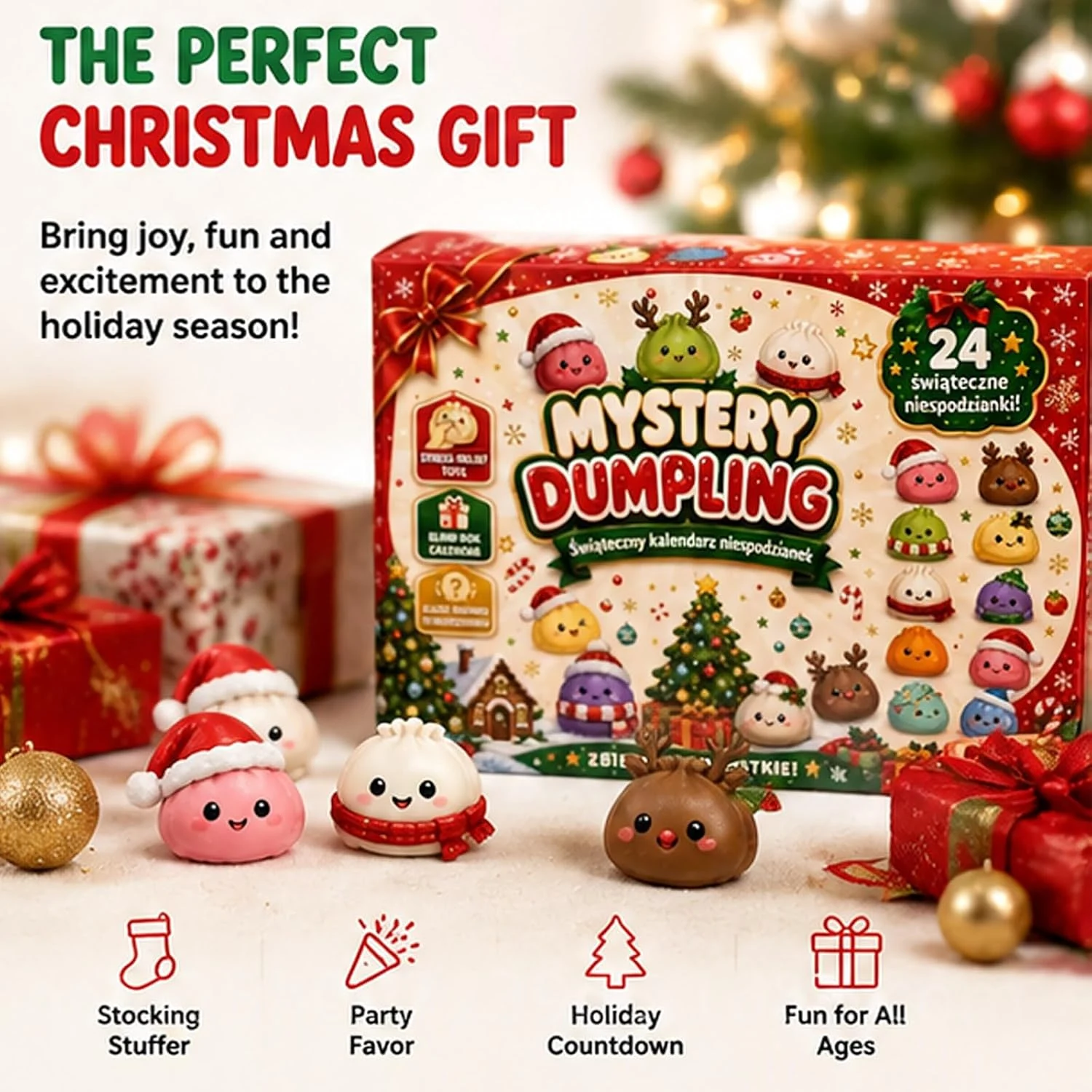 24 Christmas dumpling mini squishy surprises