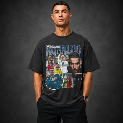 Vintage Portuguese No. 7 Soccer Legend Graphic T-Shirt