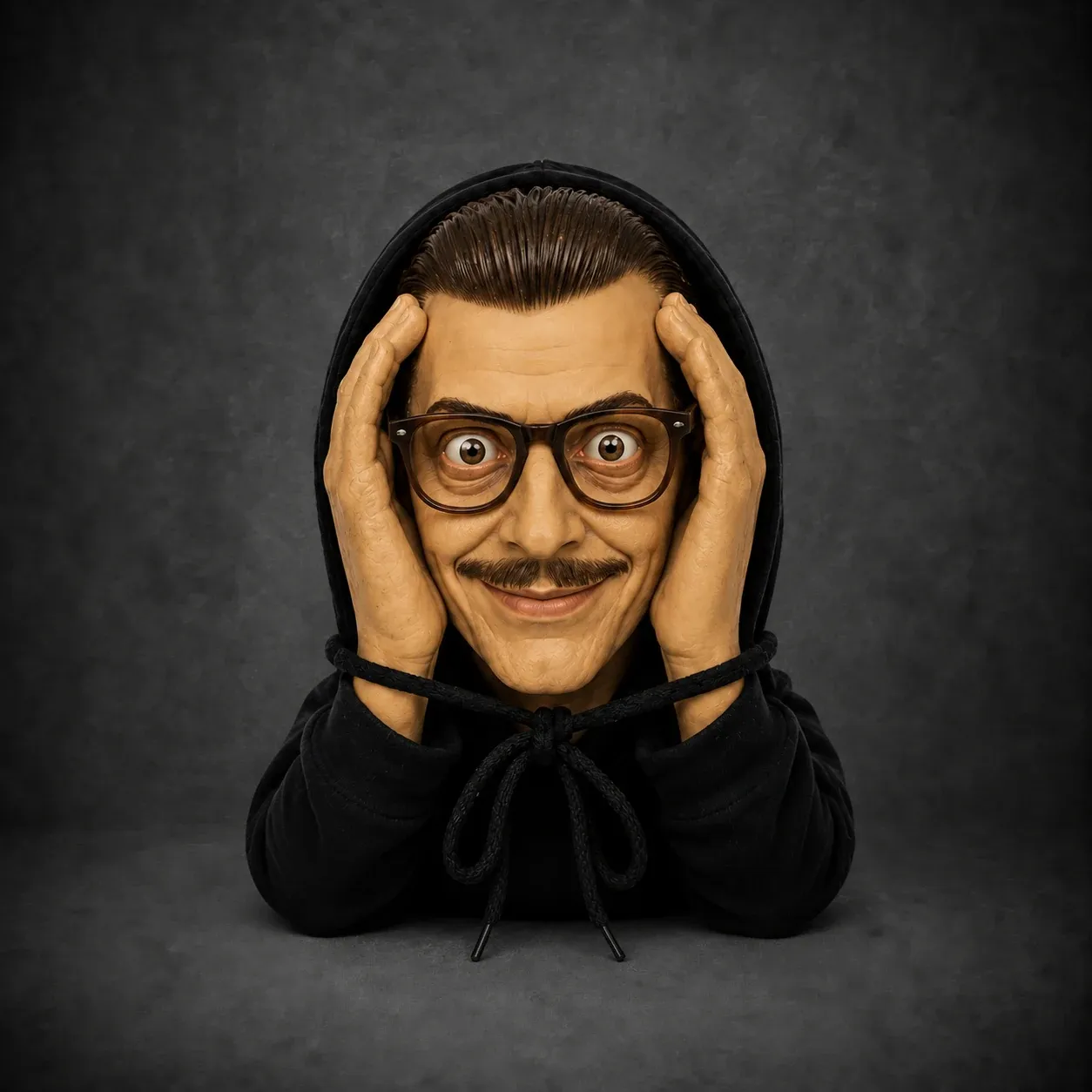 Peeper Scare Halloween Window Peeper – Creep style with glasses and mustache