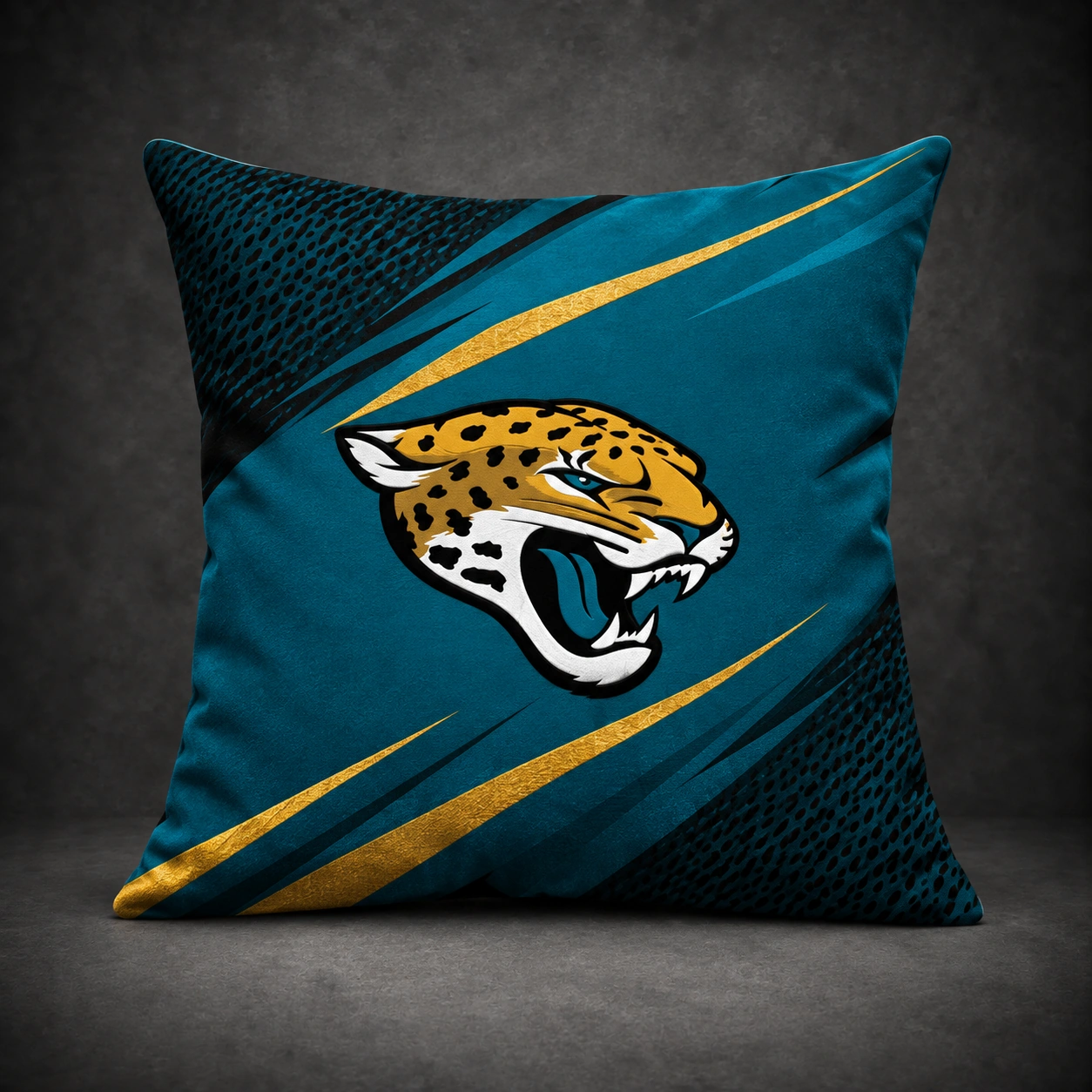 Jacksonville Jaguars Football Throw Pillow - studio front view