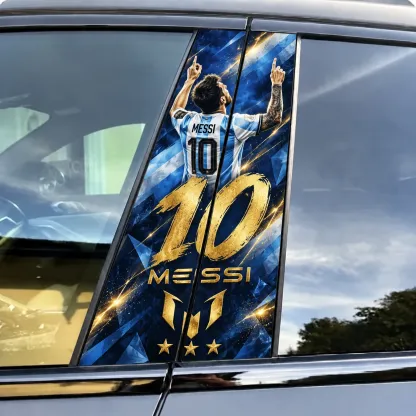Lionel Messi #10 Car Pillar Wrap - Premium Vinyl B-Pillar Decal, Universal Fit