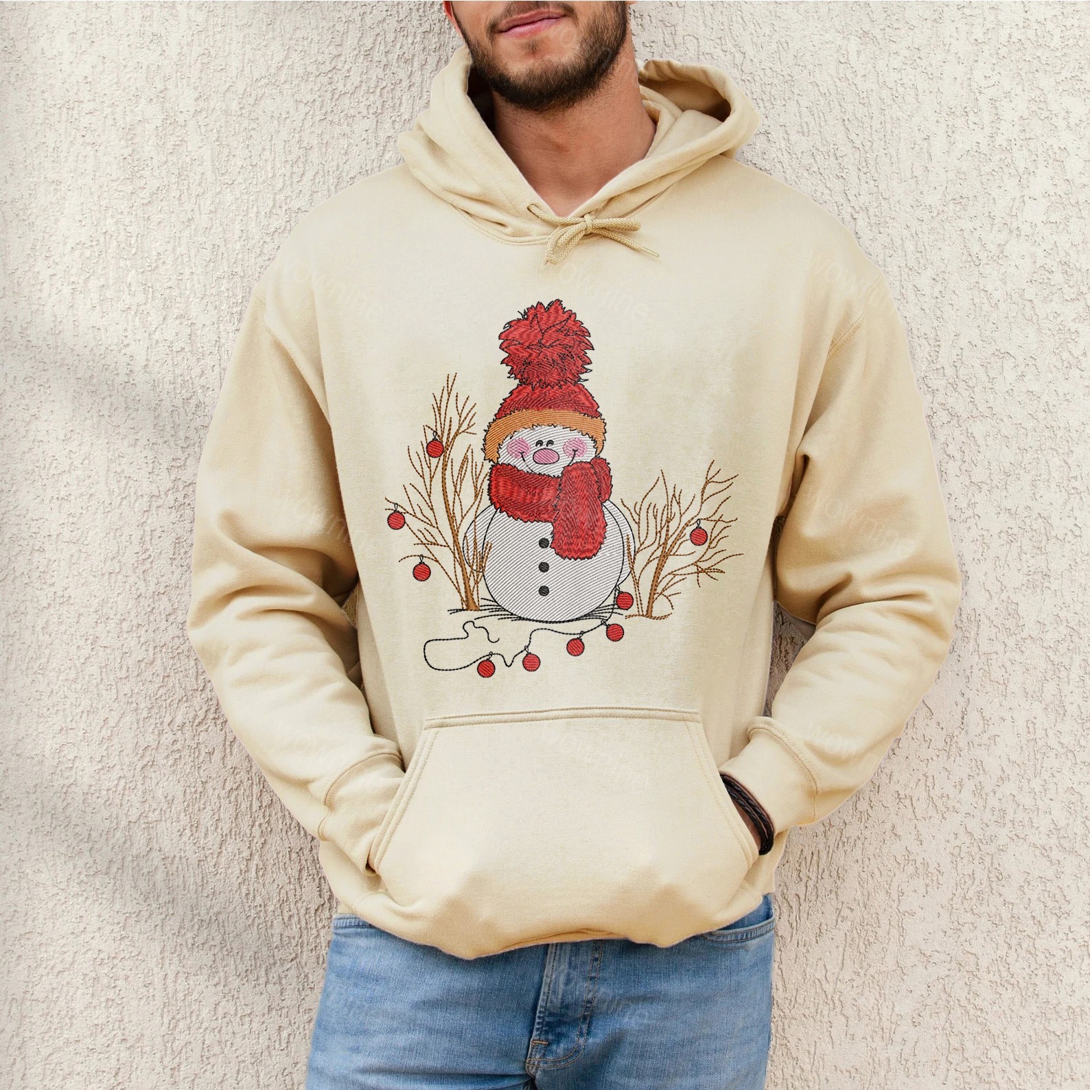 Christmas Snowman Embroidered Sweatshirt, Cute Snowman Sweatshirt, Christmas Sweatshirt for Women, Cute Winter Sweater