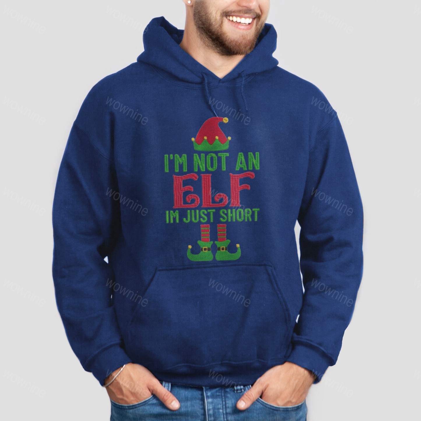 I'm not Short I'm Just a Tall Elf Jumper Embroidered Sweatshirt Funny Saying Elf Christmas Jumper, Funny Matching Family Christmas Sweatshirt