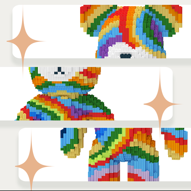 Rainbow Toy Bear Building Blocks Kit