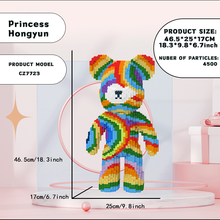 Rainbow Toy Bear Building Blocks Kit