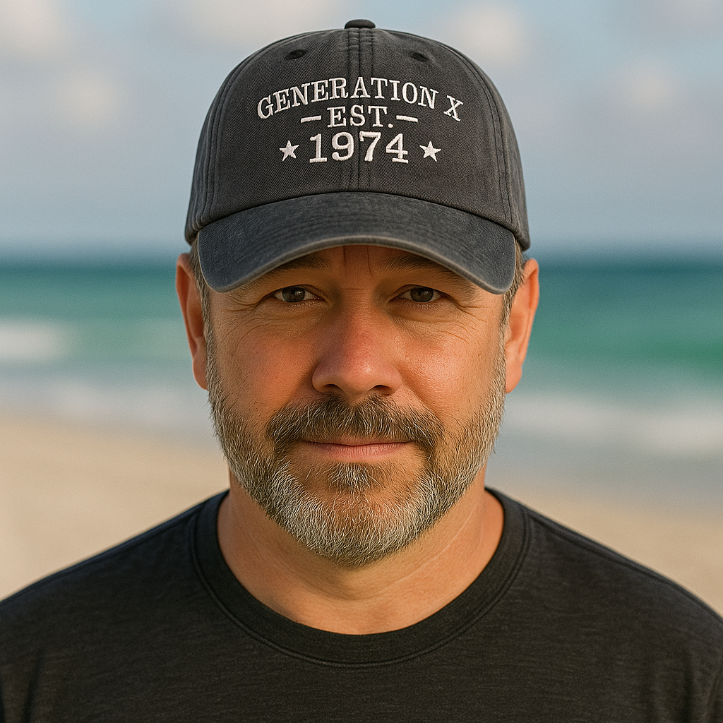 Embroidered Custom Birth Year Generation X Retro Washed Hat, FAFO Cap
