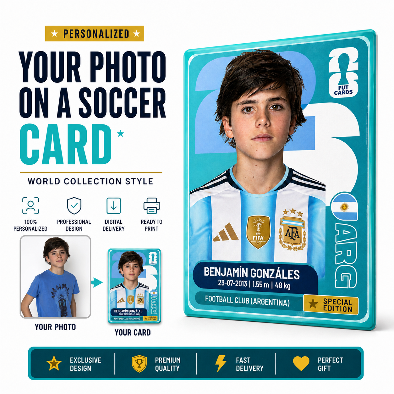 Official 2026 World Cup Player Card Frame – Personalized Collectible