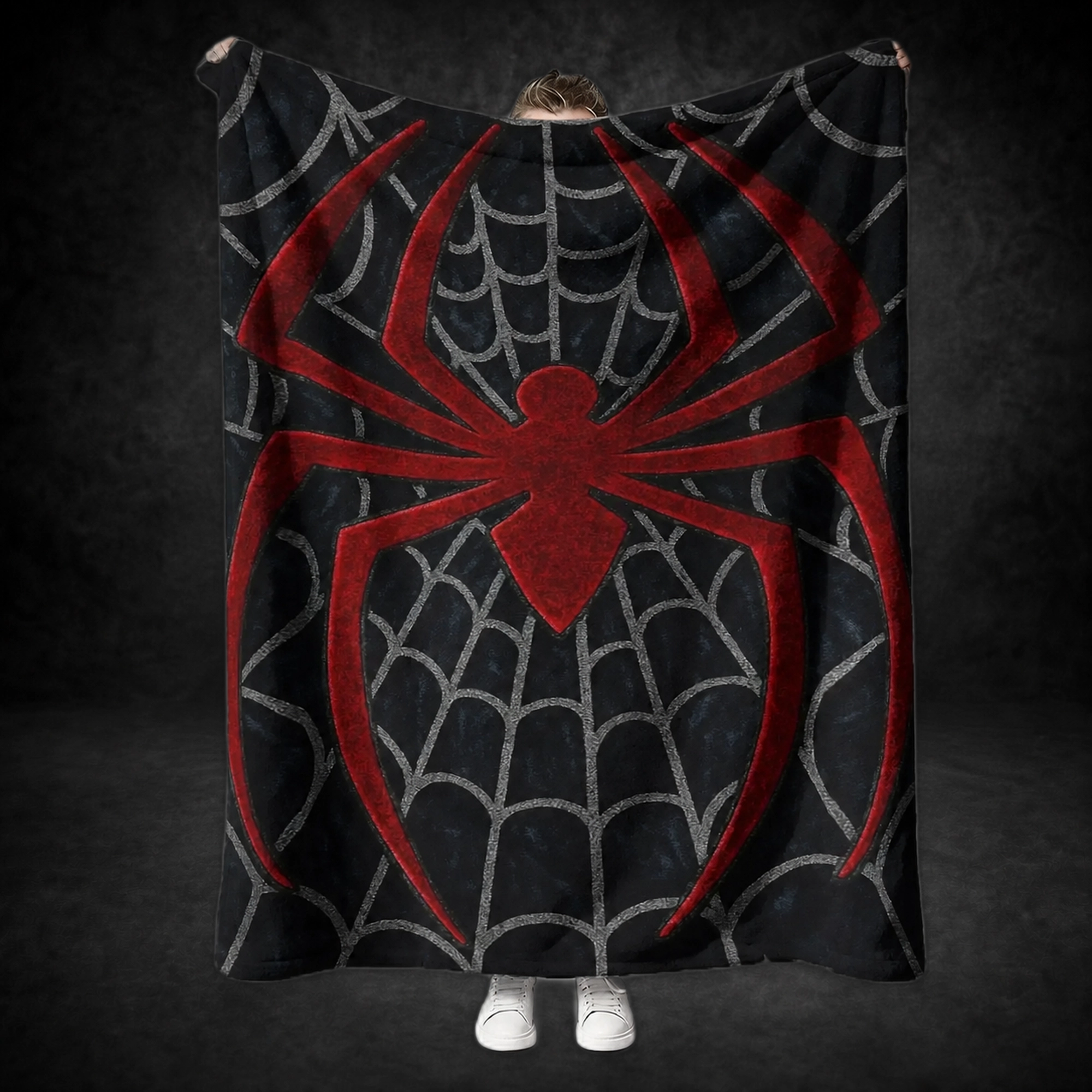 Spider Web Pattern Flannel Throw Blanket for Sofa, Bed & Couch