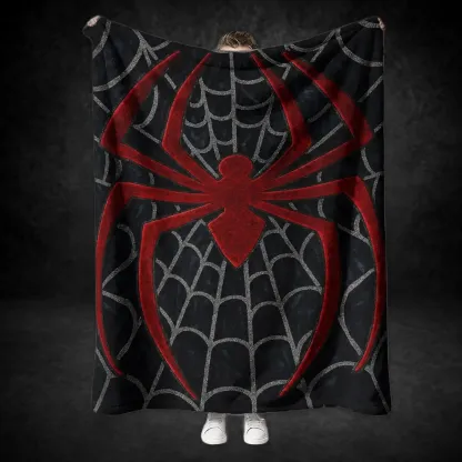 Spider Web Pattern Flannel Throw Blanket for Sofa, Bed & Couch