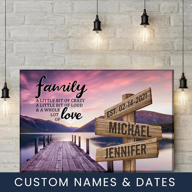 River Pier Color A Little Whole Lot of Love Multi-Names Premium Canvas Poster #3