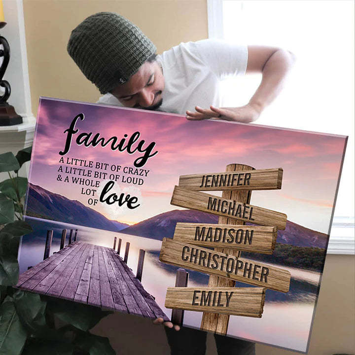 River Pier Color A Little Whole Lot of Love Multi-Names Premium Canvas Poster #3