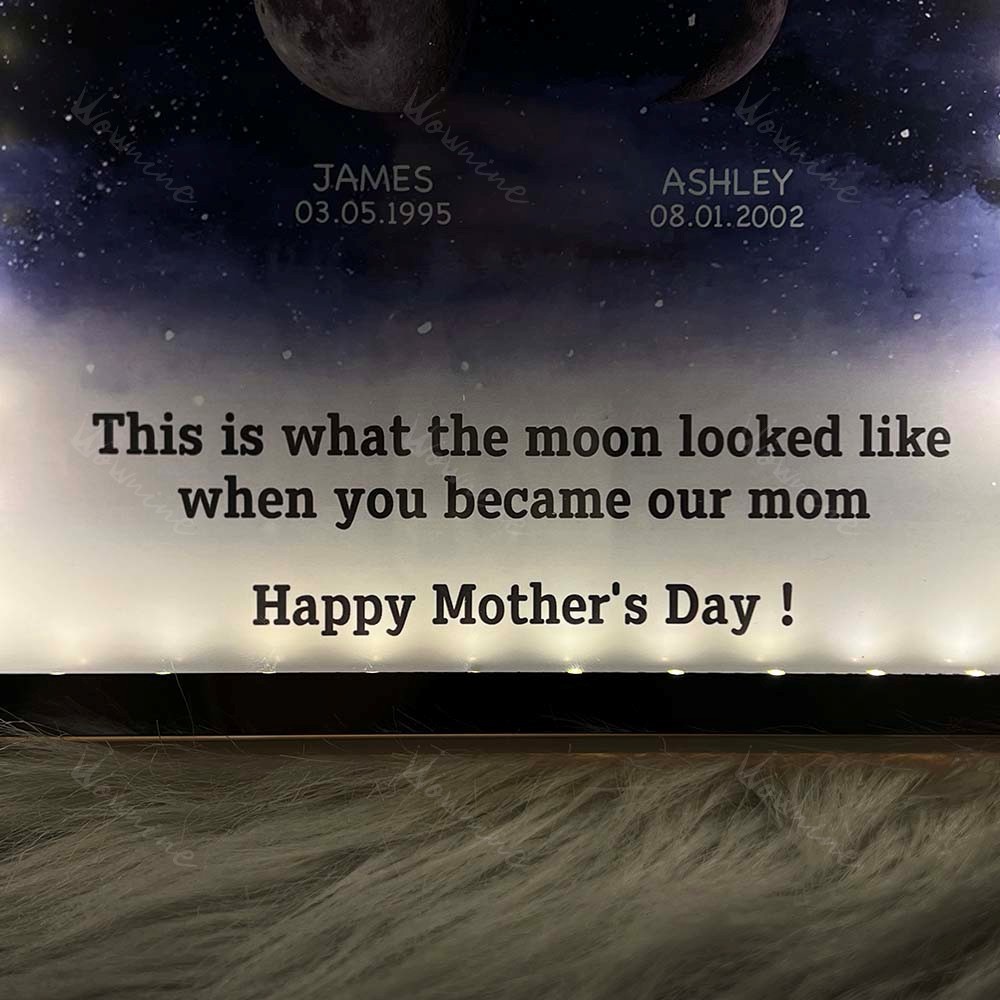 Starry Night Customize Birth Moon Phase Mirror Light Box
