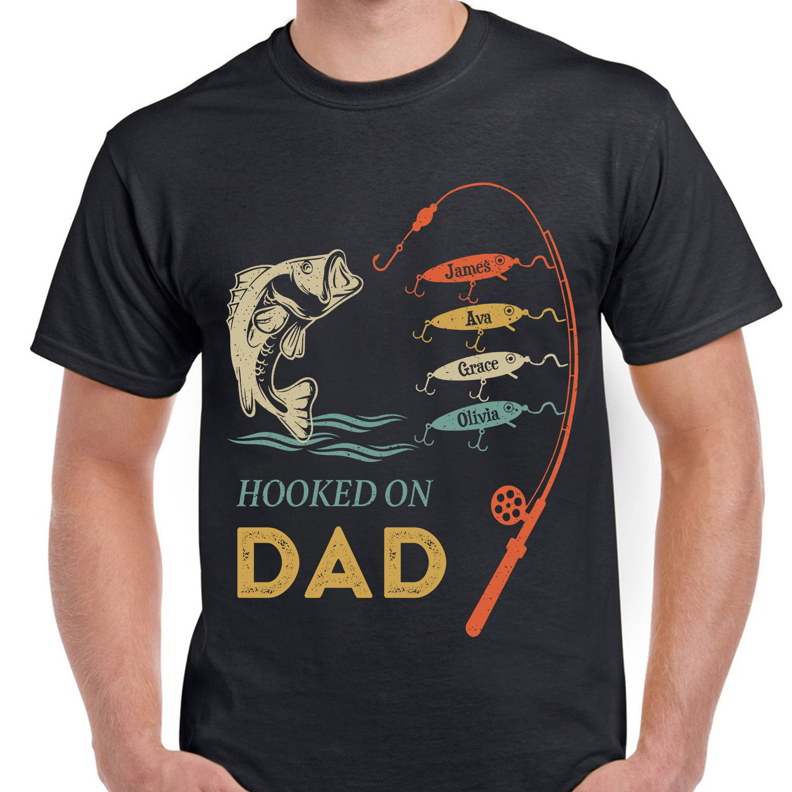 Grandpa Fishing with kidname Sublimation Shirt