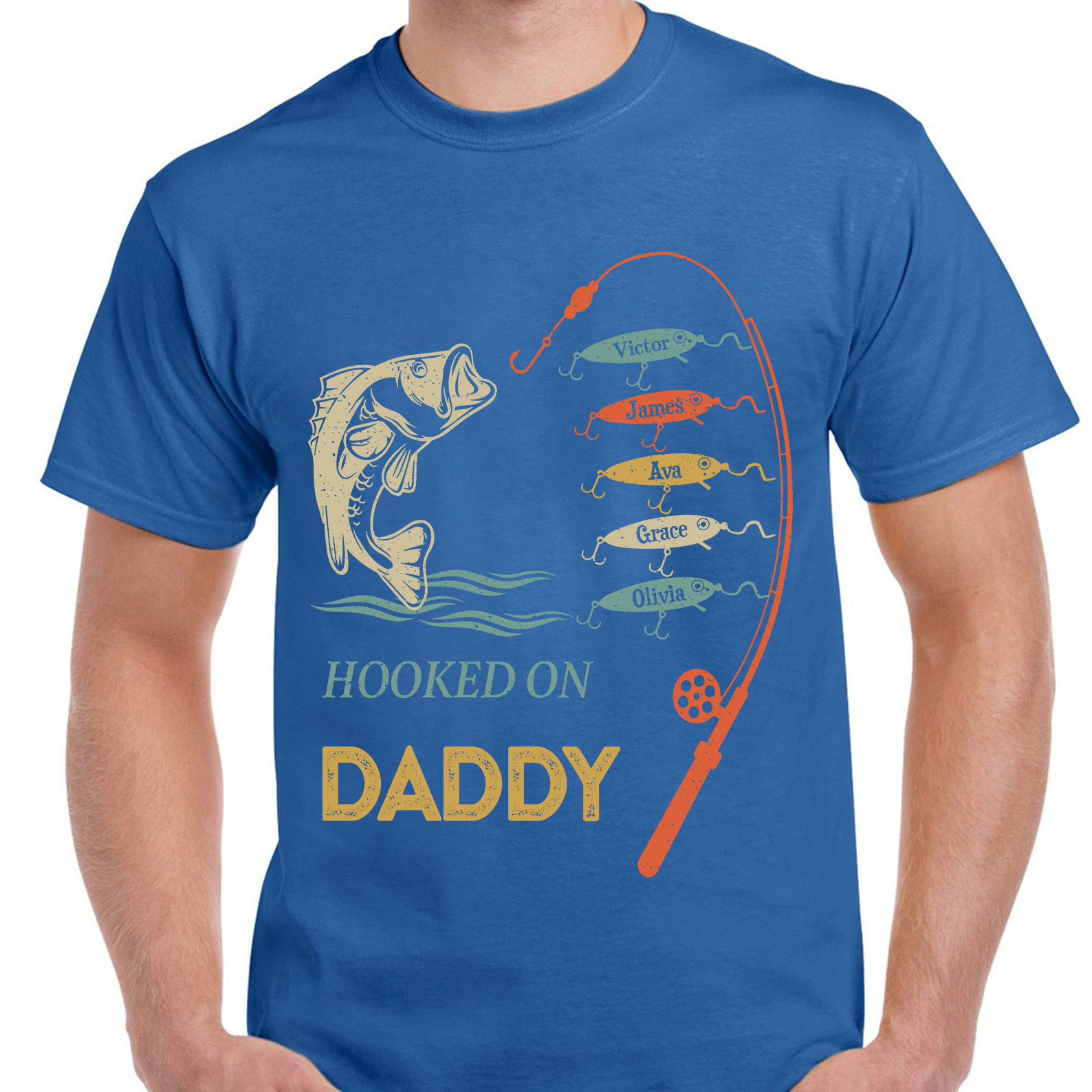 Grandpa Fishing with kidname Sublimation Shirt