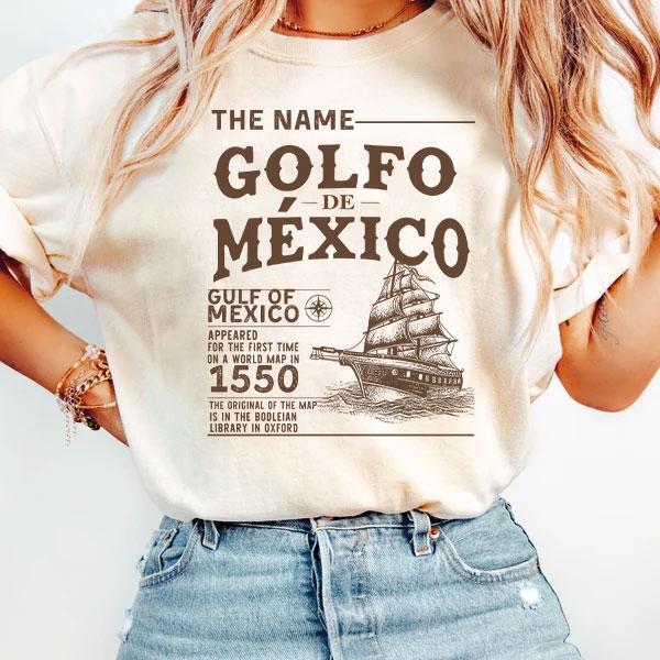 Gulf of Mexico Name Origin 1550 Shirt, Historical Gulf of Mexico Shirt