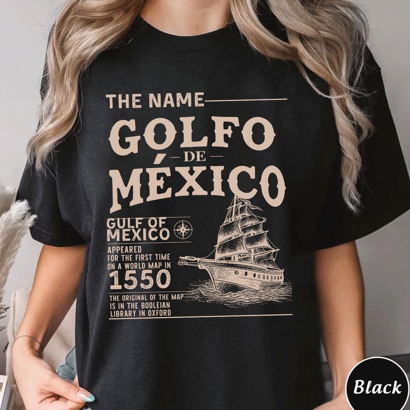 Gulf of Mexico Name Origin 1550 Shirt, Historical Gulf of Mexico Shirt
