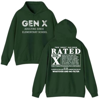 Gen X This Adult Has Been Rated Shirt, Generation X Traits Graphic Tee