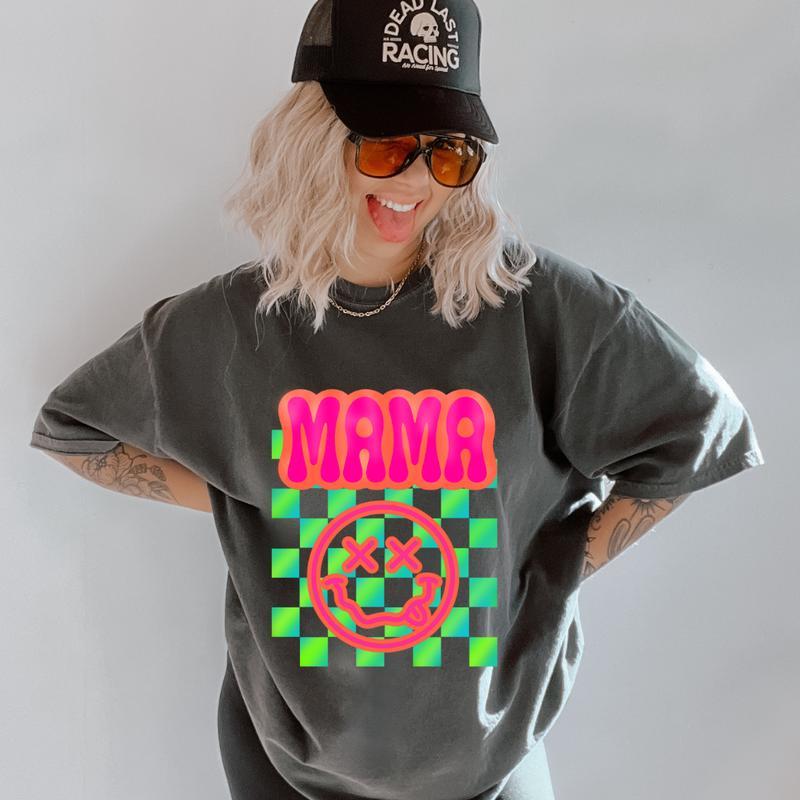 Neon Mama Graphic Shirt, Comfort Colors, Retro Mama Shirt