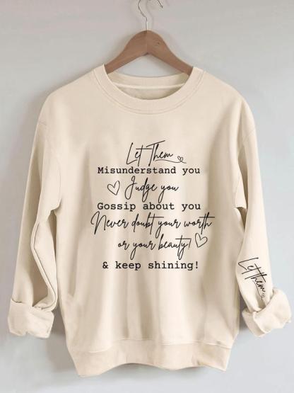 Let Them Sweatshirt, Keep Shining Hoodie, Inspirational Sweatshirt