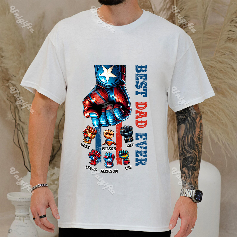 50% OFF🦸Custom Superhero Fist Bump Best Dad Ever T-shirt/Crewneck/Hoodie