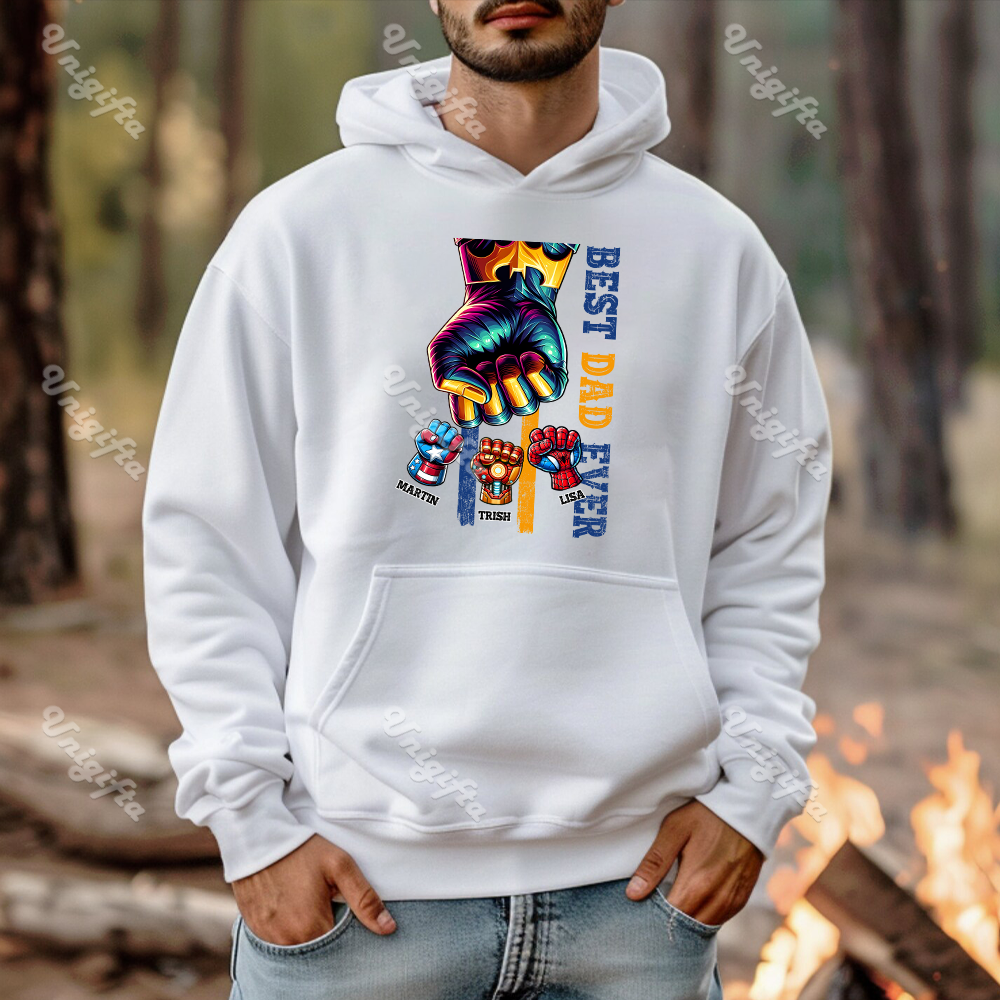 50% OFF🦸Custom Superhero Fist Bump Best Dad Ever T-shirt/Crewneck/Hoodie