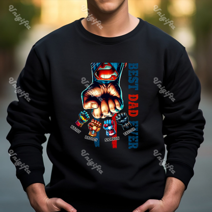 50% OFF🦸Custom Superhero Fist Bump Best Dad Ever T-shirt/Crewneck/Hoodie